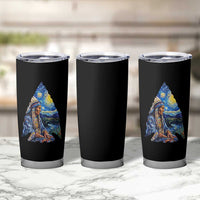 Native American Arrowhead Hunter Starry Night Tumbler Cup