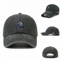 Native American Arrowhead Hunter Starry Night Washed Cotton Baseball Cap