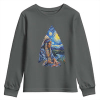 Native American Arrowhead Hunter Starry Night Youth Sweatshirt