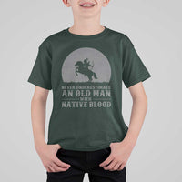 Never Underestimate An Old Man Native American Warrior T Shirt For Kid
