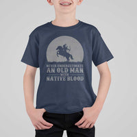 Never Underestimate An Old Man Native American Warrior T Shirt For Kid