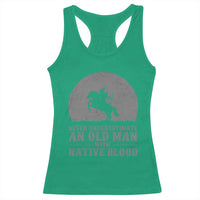 Never Underestimate An Old Man Native American Warrior Racerback Tank Top