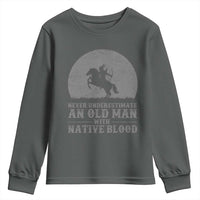Never Underestimate An Old Man Native American Warrior Youth Sweatshirt