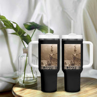 Blackfoot Native American Indians At Glacier National Park Tumbler With Handle