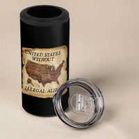 United States Without Illegal Aliens 4 in 1 Can Cooler Tumbler Native Land Map