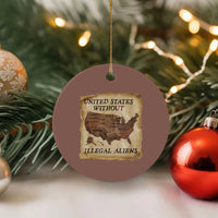 United States Without Illegal Aliens Ceramic Ornament Native Land Map
