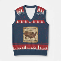 United States Without Illegal Aliens V-Neck Knit Sweater Vest Native Land Map