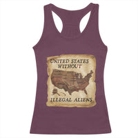 United States Without Illegal Aliens Racerback Tank Top Native Land Map