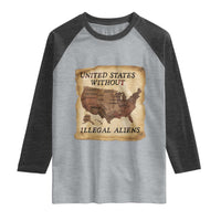 United States Without Illegal Aliens Raglan Shirt Native Land Map