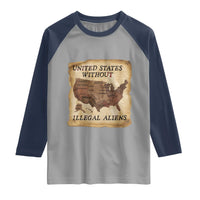 United States Without Illegal Aliens Raglan Shirt Native Land Map