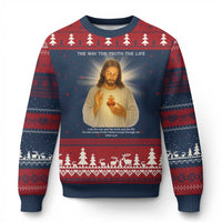Jesus Christian Xmas Ugly Christmas Sweater Cross Bible Verse Inspirational - Wonder Print Shop