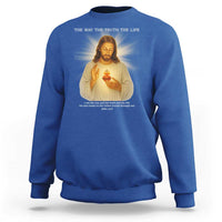 Jesus Christian Christmas Sweatshirt Cross Bible Verse Inspirational - Wonder Print Shop