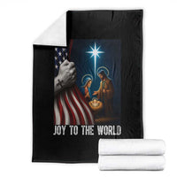 Jesus Christian Throw Blanket American Flag Joy To The World Christmas - Wonder Print Shop