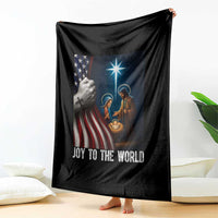 Jesus Christian Throw Blanket American Flag Joy To The World Christmas - Wonder Print Shop