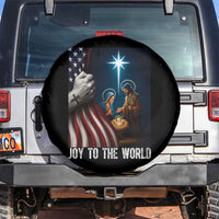 Jesus Christian Spare Tire Cover American Flag Joy To The World Christmas - Wonder Print Shop