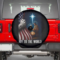 Jesus Christian Spare Tire Cover American Flag Joy To The World Christmas - Wonder Print Shop