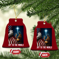 Jesus Christian Ceramic Ornament American Flag Joy To The World Xmas - Wonder Print Shop