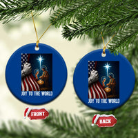 Jesus Christian Ceramic Ornament American Flag Joy To The World Xmas - Wonder Print Shop