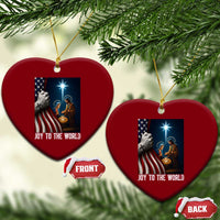 Jesus Christian Ceramic Ornament American Flag Joy To The World Xmas - Wonder Print Shop