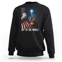 Jesus Christian Sweatshirt American Flag Joy To The World Christmas - Wonder Print Shop