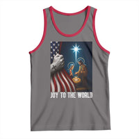 Jesus Christian Tank Top American Flag Joy To The World Christmas - Wonder Print Shop