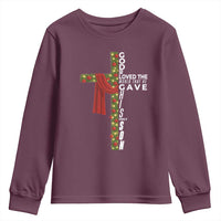 Jesus Christian Christmas Youth Sweatshirt God So Loved The World That He Gave His Only Son - Wonder Print Shop
