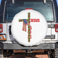 Jesus Patriotic Christmas Spare Tire Cover Loves Jesus And America Too - Wonder Print Shop
