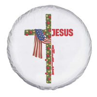Jesus Patriotic Christmas Spare Tire Cover Loves Jesus And America Too - Wonder Print Shop