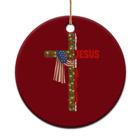 Jesus Patriotic Xmas Ceramic Ornament Loves Jesus And America Too - Wonder Print Shop