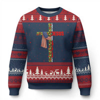 Jesus Patriotic Xmas Ugly Christmas Sweater Loves Jesus And America Too - Wonder Print Shop