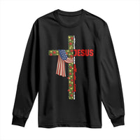 Jesus Patriotic Christmas Long Sleeve Shirt Loves Jesus And America Too - Wonder Print Shop