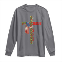 Jesus Patriotic Christmas Long Sleeve Shirt Loves Jesus And America Too - Wonder Print Shop