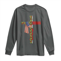 Jesus Patriotic Christmas Long Sleeve Shirt Loves Jesus And America Too - Wonder Print Shop
