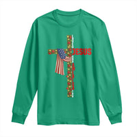 Jesus Patriotic Christmas Long Sleeve Shirt Loves Jesus And America Too - Wonder Print Shop