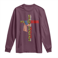 Jesus Patriotic Christmas Long Sleeve Shirt Loves Jesus And America Too - Wonder Print Shop