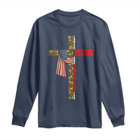 Jesus Patriotic Christmas Long Sleeve Shirt Loves Jesus And America Too - Wonder Print Shop