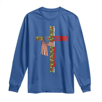 Jesus Patriotic Christmas Long Sleeve Shirt Loves Jesus And America Too - Wonder Print Shop