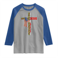 Jesus Patriotic Christmas Raglan Shirt Loves Jesus And America Too - Wonder Print Shop