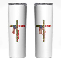 Jesus Patriotic Christmas Skinny Tumbler Loves Jesus And America Too - Wonder Print Shop