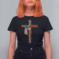 Jesus Patriotic Christmas T Shirt For Women Loves Jesus And America Too - Wonder Print Shop