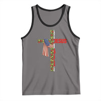 Jesus Patriotic Christmas Tank Top Loves Jesus And America Too - Wonder Print Shop