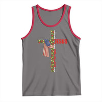 Jesus Patriotic Christmas Tank Top Loves Jesus And America Too - Wonder Print Shop