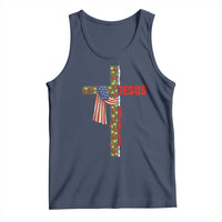 Jesus Patriotic Christmas Tank Top Loves Jesus And America Too - Wonder Print Shop