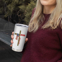Jesus Patriotic Christmas Tumbler Cup Loves Jesus And America Too - Wonder Print Shop