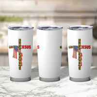 Jesus Patriotic Christmas Tumbler Cup Loves Jesus And America Too - Wonder Print Shop