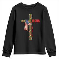 Jesus Patriotic Christmas Youth Sweatshirt Loves Jesus And America Too - Wonder Print Shop