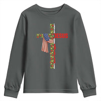 Jesus Patriotic Christmas Youth Sweatshirt Loves Jesus And America Too - Wonder Print Shop