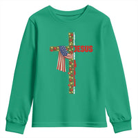 Jesus Patriotic Christmas Youth Sweatshirt Loves Jesus And America Too - Wonder Print Shop
