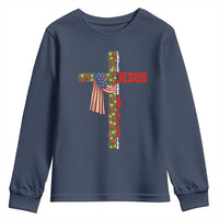 Jesus Patriotic Christmas Youth Sweatshirt Loves Jesus And America Too - Wonder Print Shop