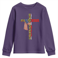 Jesus Patriotic Christmas Youth Sweatshirt Loves Jesus And America Too - Wonder Print Shop
